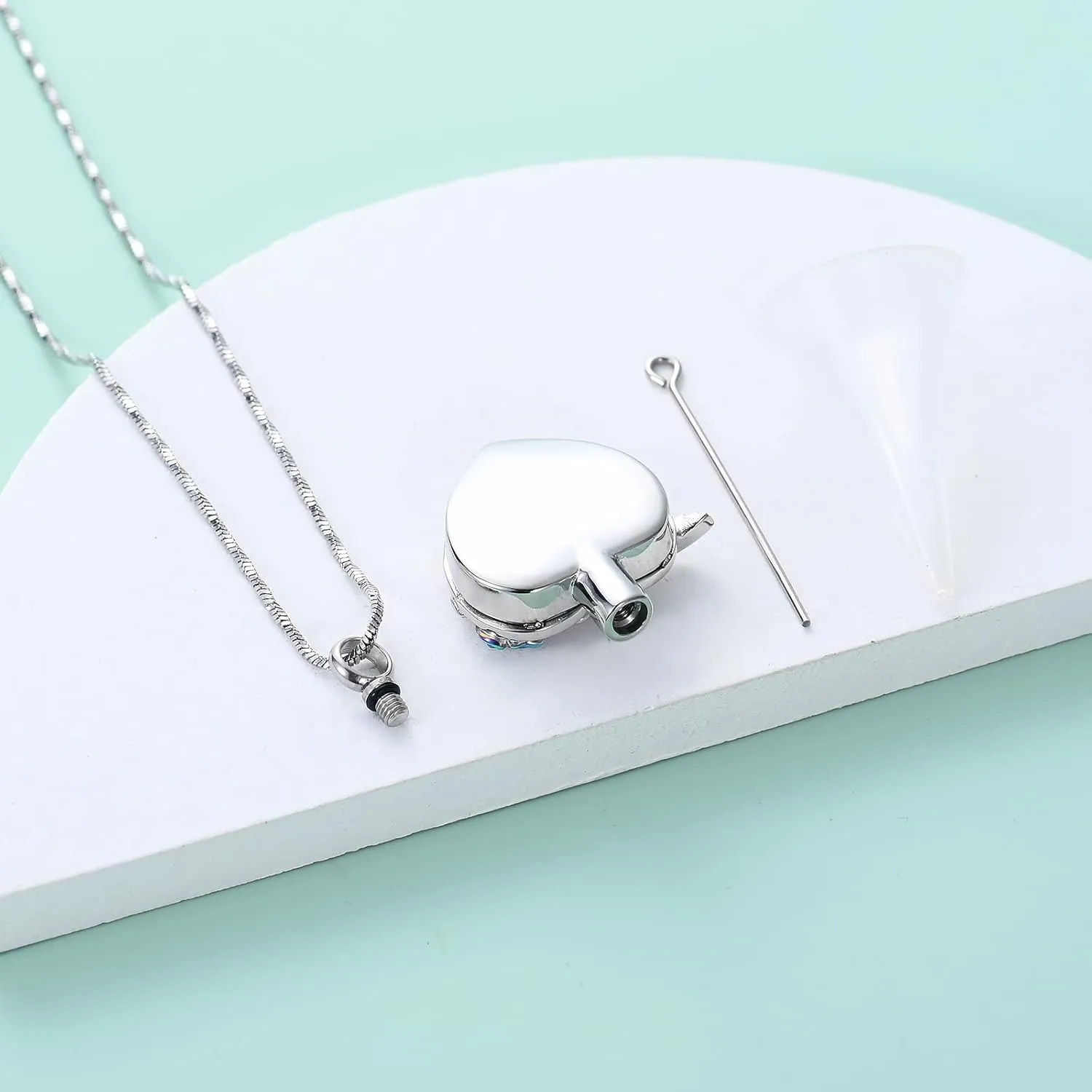 Yinplsmemory Hummingbird Cremation Jewelry Crystal Heart Urn Ashes Necklace for Women Men Memorial Keepsake Necklace of Loved One